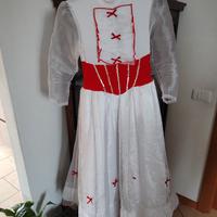 Vestito carnevale Mary Poppins bianco