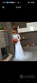 Splendido Abito da Sposa a Sirena in Pizzo e Tulle