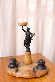 Calamaio Alabastro Portapenne Scultura Donna