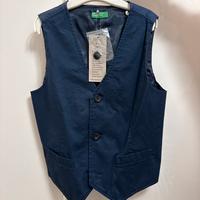 Giacca e gilet benetton blu coodinati nuovi 6/7a
