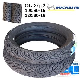 Coppia Copertoni Michelin City Grip 2 120/80-16 1