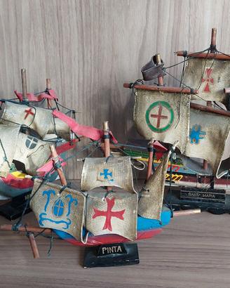 3 caravelle di Colombo navi in legno da ritoccare