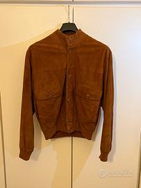 Bomber in vera pelle scamosciata di renna