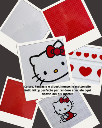 Mattonelle Hello Kitty 20x20 Decori Fiocchi-Cuori