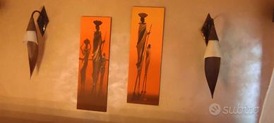 Lampade da muro + quadri + scultura