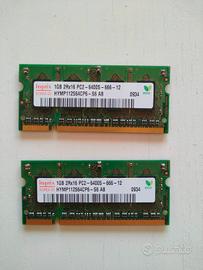 2 RAM ddr2 da 1 GB (2x1GB) sodimm