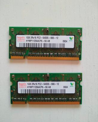2 RAM ddr2 da 1 GB (2x1GB) sodimm