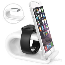 Stand base ricarica Apple Watch iPhone iPad Bianco
