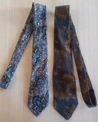 2 Cravatte Vintage LEONARD PARIS Pura Seta Anni 90