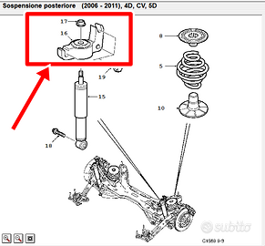 SAAB 93 NG 12796037 SUPPORTI AMMORTIZZATORI POS.RI