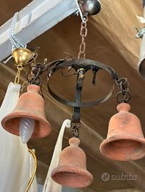 Lampadario artigianale in ferro battuto