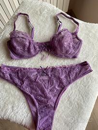 Completo intimo donna pizzo e tulle lilla CONBIPEL