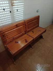 Panca rustica in legno di pino 