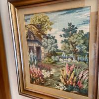 Quadro ricamato d’arredo anni 70