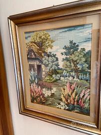 Quadro ricamato d’arredo anni 70