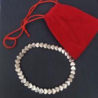 Braccialetto cuori argento sterling, elastico