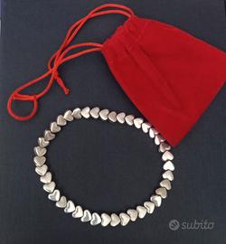 Braccialetto cuori argento sterling, elastico