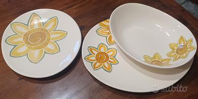 Elegante servito Thun da 18 piatti con girasoli 