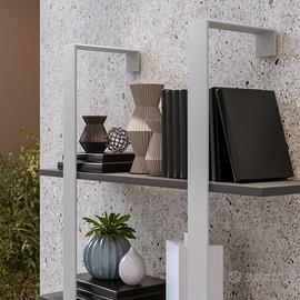 Libreria sospesa 70x90h cm in acciaio grigio