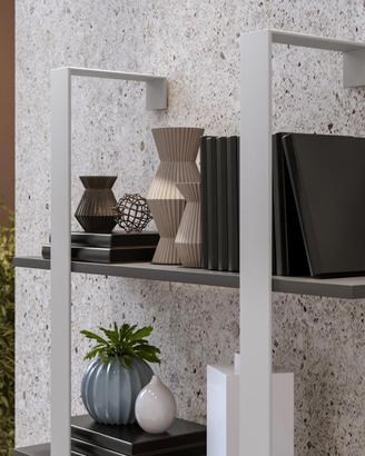 Libreria sospesa 70x90h cm in acciaio grigio
