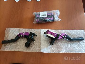 Leve viola per moto e manopole viola 