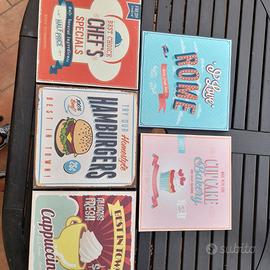 Set Quadri / Targhe Vintage Cucina - Stile America