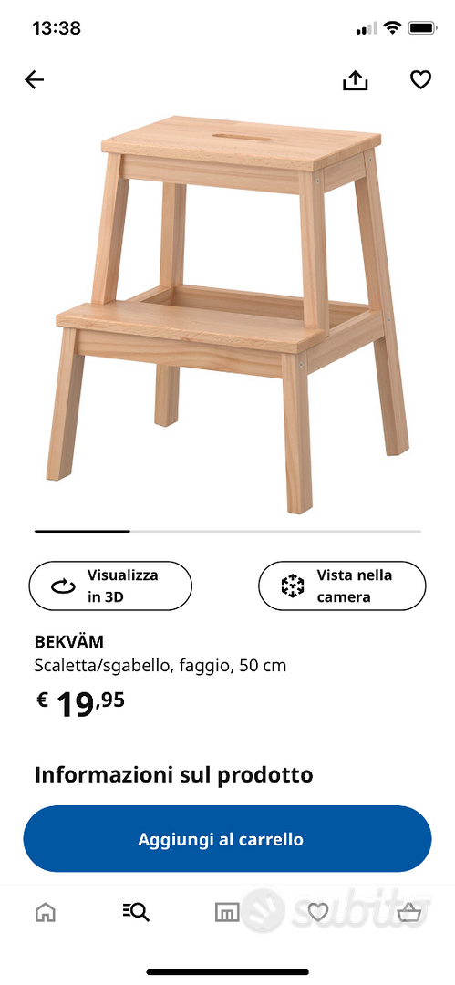 BEKVÄM Scaletta/sgabello, faggio - IKEA Italia