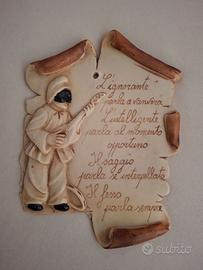 Quadretto con pulcinella in creta