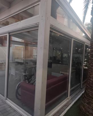 Pergolato/Veranda in legno bianco 