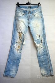 Jeans Angel Devil strappato effetto sporco slavato