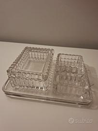 Set da fumo in vetro pressato trasparente 