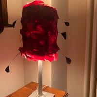 Lampada da tavolo francese con piume