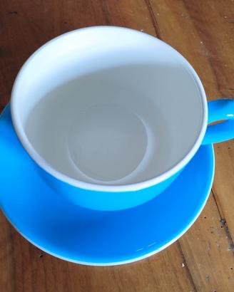 tazza jumbo turchese con piattino