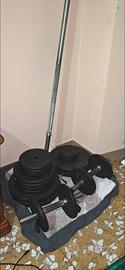 KIT MANUBRI BILANCIERE DISCHI BODYBUILDING 