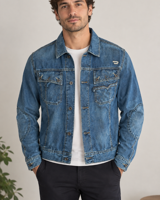 Diesel uomo giacca trucker Denim in jeans leggero