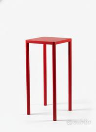 Tavolo Alto 50x50x110 cm in Metallo rosso quadrato
