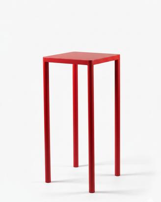 Tavolo Alto 50x50x110 cm in Metallo rosso quadrato