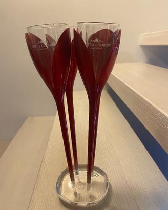 Bicchieri flûte tulipano rosso Moet & Chandon