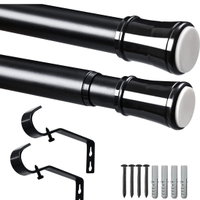 NUOVO Bastone per Tenda 81 a 230 cm Nero, Nessuna 