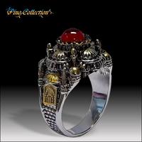 Anello Uomo Moschea del Sultano con Cabochon Rosso