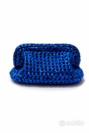 Clutch bag blu metallizzata 
