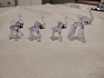 Famiglia elefanti vetro murano