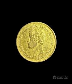 20 Lire Marengo Carlo Alberto 1838 Oro