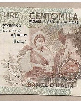 Italia - banconota circolata da 100.000 Lire 1983