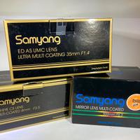 SAMYANG OBIETTIVI. per  Sony A-E e Olympus 4/3