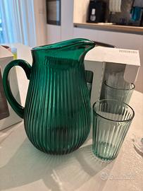 Set caraffa bicchieri ikea verde