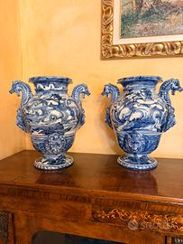 Coppia di vasi in Maiolica di Savona