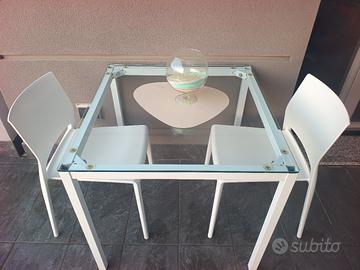 Tavolo in Vetro + 2 Sedie Design GABER Bakhit