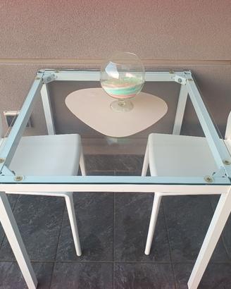 Tavolo in Vetro + 2 Sedie Design GABER Bakhit