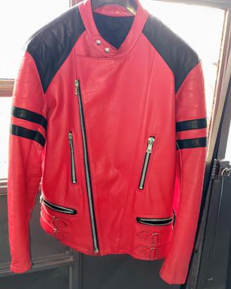 Giacca in pelle moto anni 80 Vintage